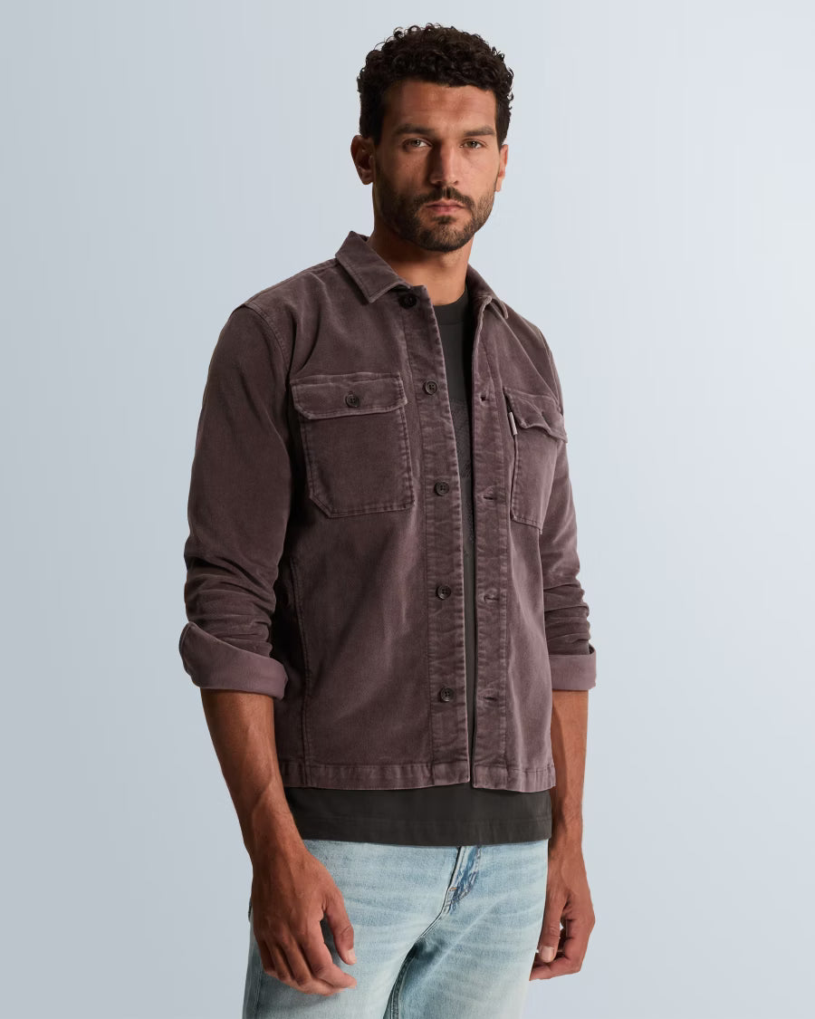 CAST IRON OVERSHIRT VELVET SHIRT GARMENT DYE NIGHTSHADE