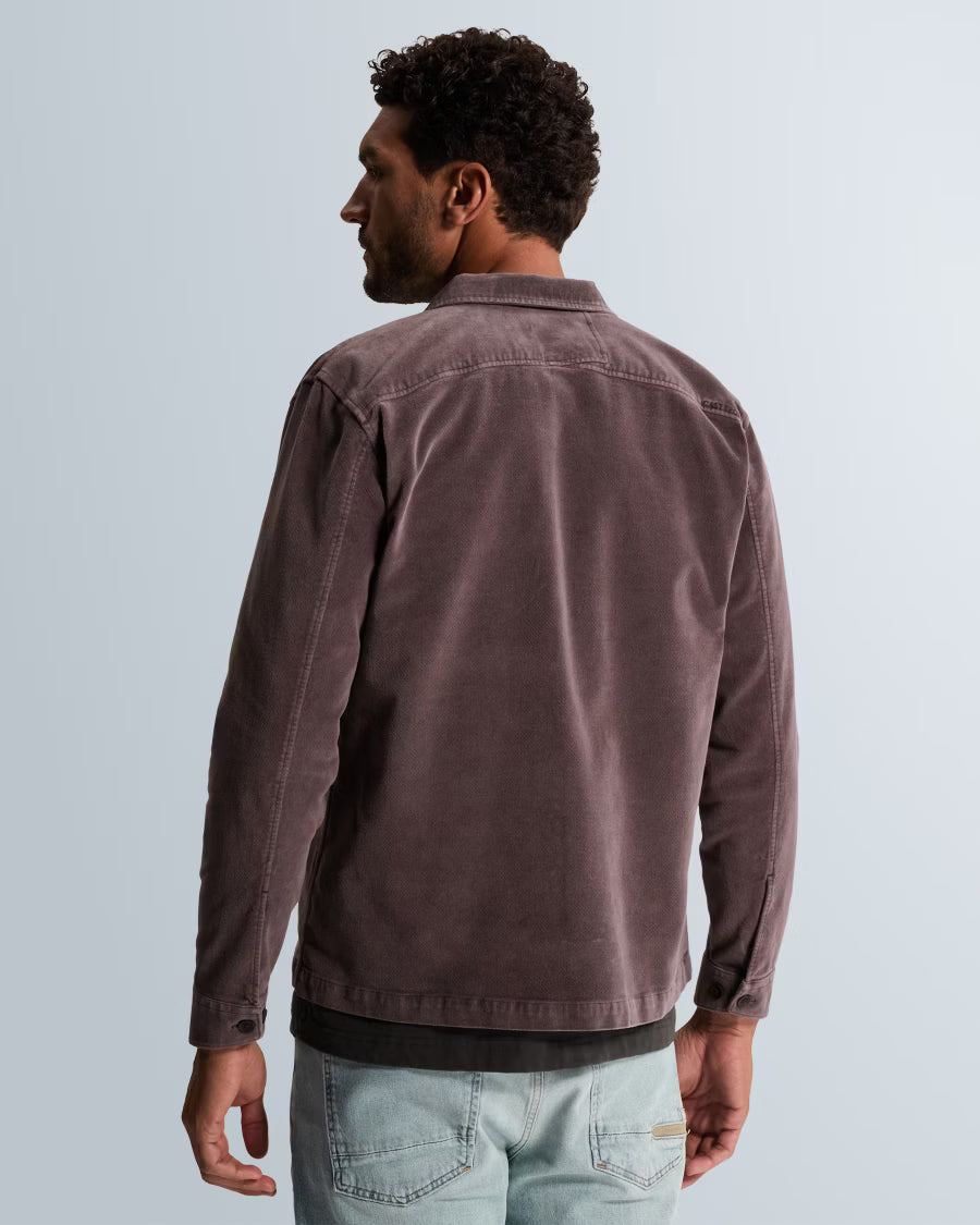 CAST IRON OVERSHIRT VELVET SHIRT GARMENT DYE NIGHTSHADE
