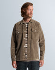 CAST IRON OVERSHIRT VELVET SHIRT GARMENT DYE WALNUT