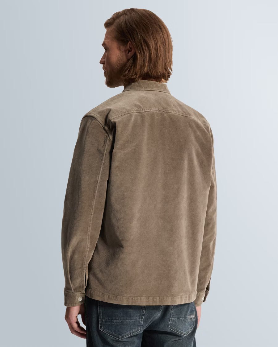 CAST IRON OVERSHIRT VELVET SHIRT GARMENT DYE WALNUT