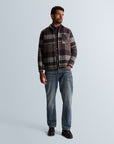 CAST IRON OVERSHIRT WOOL BLEND CHECK SHIRT NIGHTSHADE