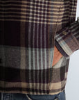 CAST IRON OVERSHIRT WOOL BLEND CHECK SHIRT NIGHTSHADE