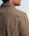 CAST IRON OVERSHIRT SUEDE SHIRT WITH WAXED SEAMS AND CHEST-POCKET WALNUT