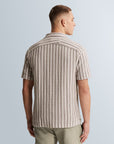 CAST IRON OVERHEMD STRIPE NEW MESH SILVER BIRCH