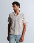 CAST IRON OVERHEMD EMBROIDERED SLUB TWILL MIRAGE GREY