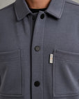 CAST IRON OVERSHIRT BUTTON JACKET INTERLOCK GRISAILLE