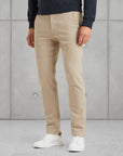 CAST IRON CHINO SLUB STRETCH BROEK KHAKY