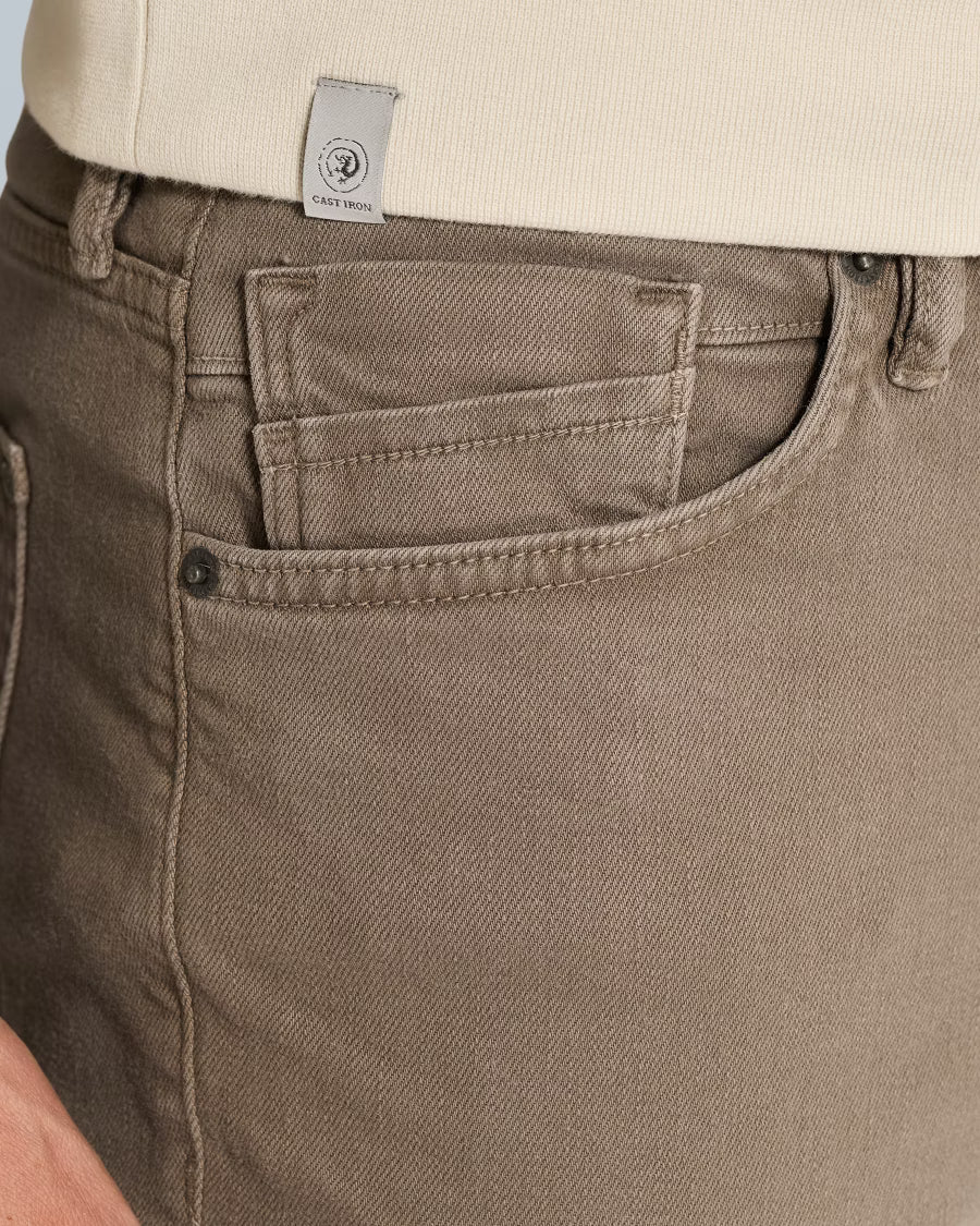 CAST IRON CHINO VALVER REGULAR COLORED DENIM WALNUT