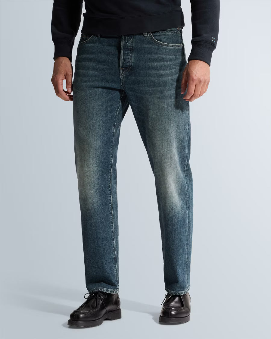 CAST IRON JEANS STEEPER RELAXED BLEACHED GREY SWEAT