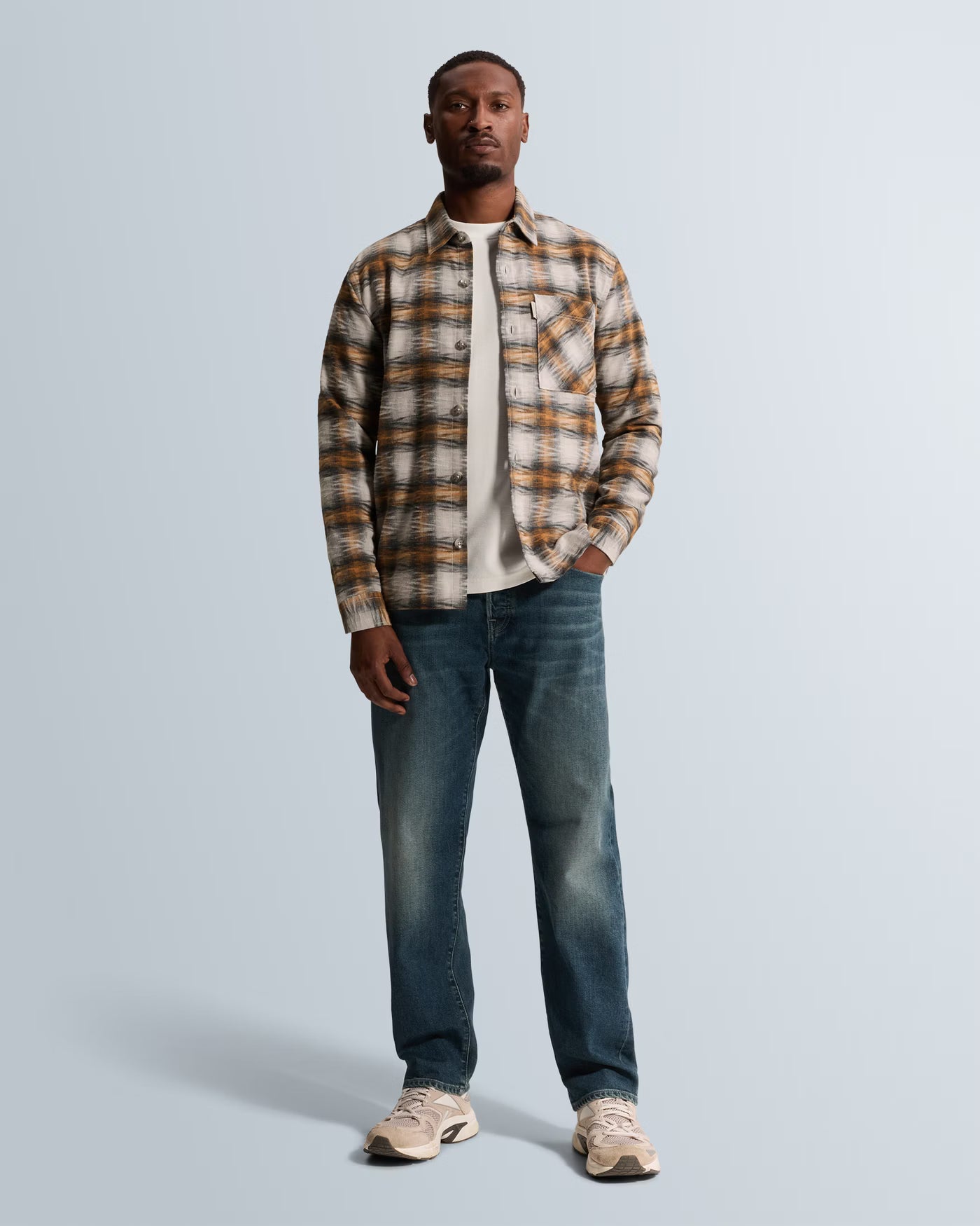 CAST IRON JEANS STEEPER RELAXED BLEACHED GREY SWEAT
