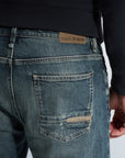 CAST IRON JEANS STEEPER RELAXED BLEACHED GREY SWEAT