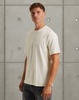 CAST IRON T-SHIRT R-NECK REGULAR FIT INTERLOCK SNOW WHITE