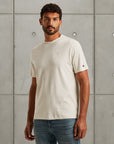 CAST IRON T-SHIRT INTERLOCK JERSEY MELANGE BONE WHITE MELEE