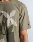 CAST IRON T-SHIRT REGULAR FIT TWILL JERSEY PRINT DRIED SAGE