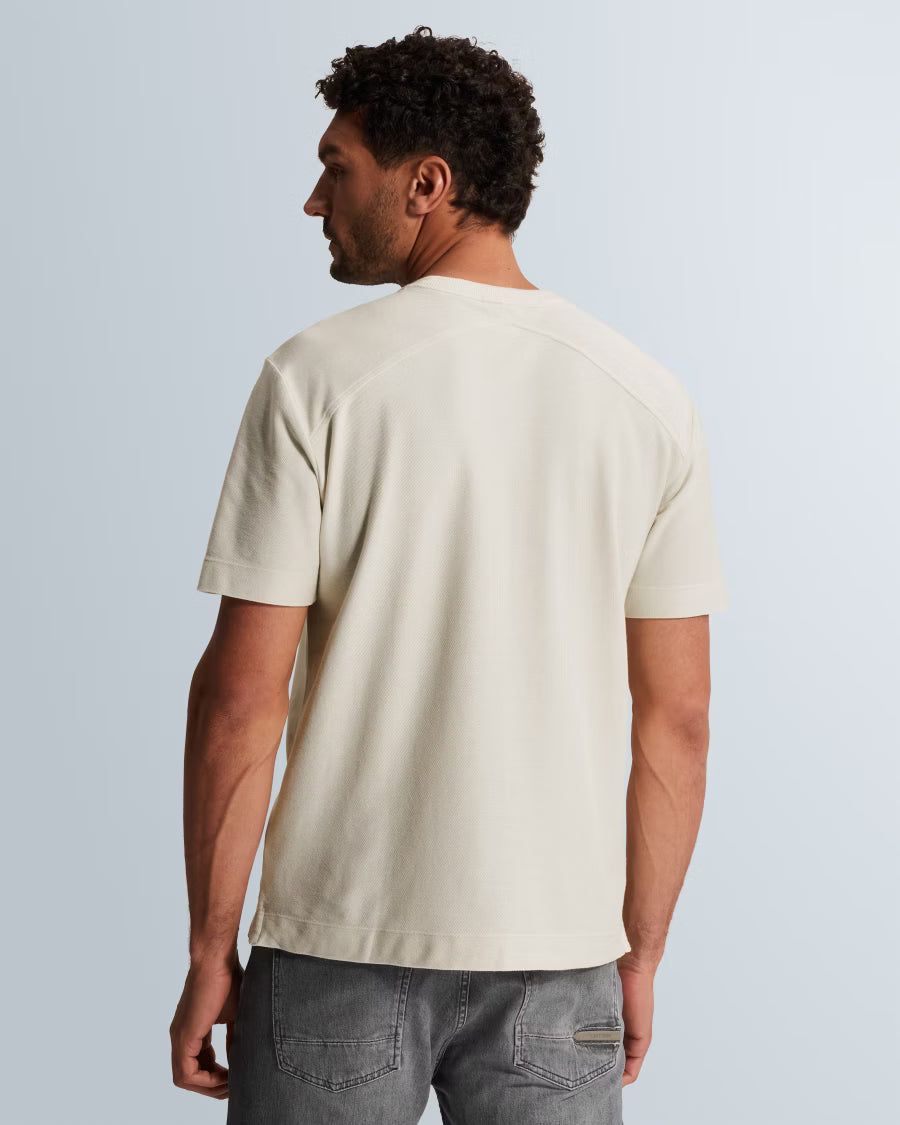 CAST IRON T-SHIRT REGULAR FIT TWILL JERSEY PRINT WHITE ONYX
