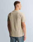 CAST IRON T-SHIRT PIQUE WITH JACQUARD PATTERN SILVER BIRCH