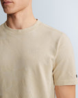 CAST IRON T-SHIRT PIQUE WITH JACQUARD PATTERN SILVER BIRCH