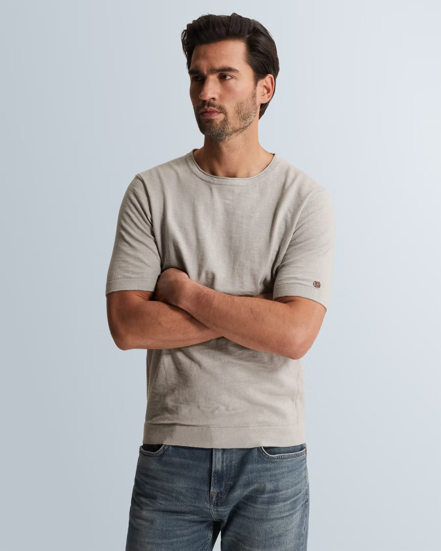 CAST IRON T-SHIRT SLUB COTTON MIRAGE GRAY