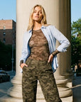 COSTER COPENHAGEN TOP CAMOUFLAGE MESH O-NECK CAMO