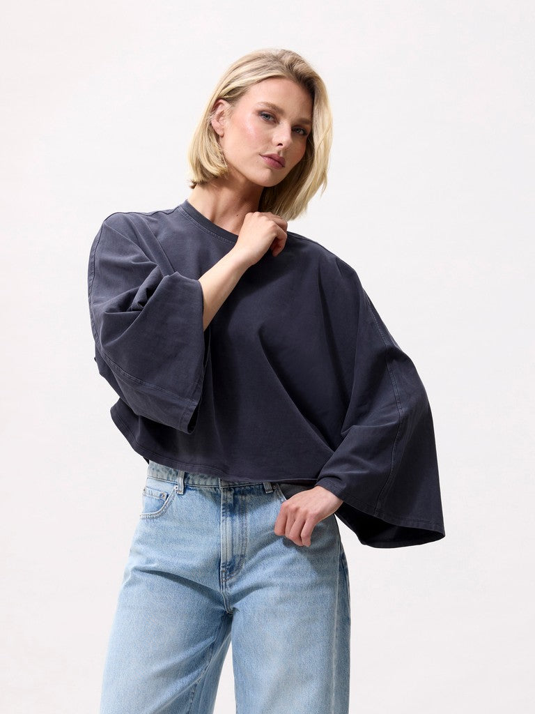 CATWALK JUNKIE TOP CAPE LONG SLEEVE DARK GREY