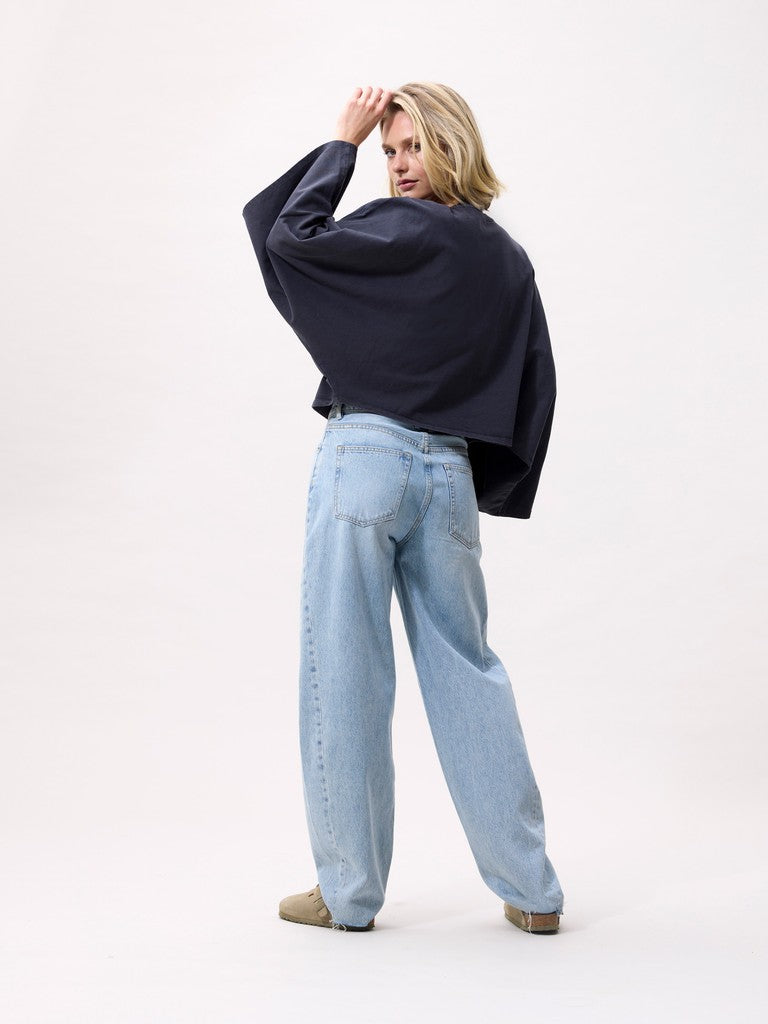 CATWALK JUNKIE TOP CAPE LONG SLEEVE DARK GREY