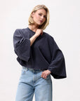 CATWALK JUNKIE TOP CAPE LONG SLEEVE DARK GREY