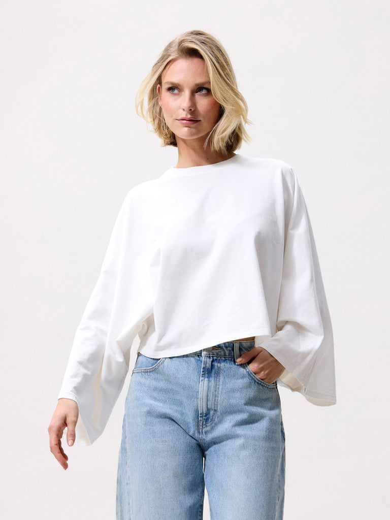 CATWALK JUNKIE TOP CAPE LONG SLEEVE OFF WHITE