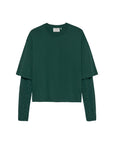 CATWALK JUNKIE T-SHIRT LOOSE FIT WITH LACE SLEEVES SEA MOSS