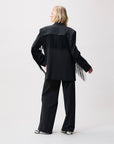 CATWALK JUNKIE BLAZER OVERSIZED DETACHABLE FRINGES DARK GREY MELANGE