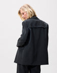 CATWALK JUNKIE BLAZER OVERSIZED DETACHABLE FRINGES DARK GREY MELANGE