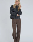 A-VIEW BLOUSE CLOVA CHECK SHIRT ARMY/BLACK