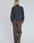 A-VIEW BLOUSE CLOVA CHECK SHIRT ARMY/BLACK