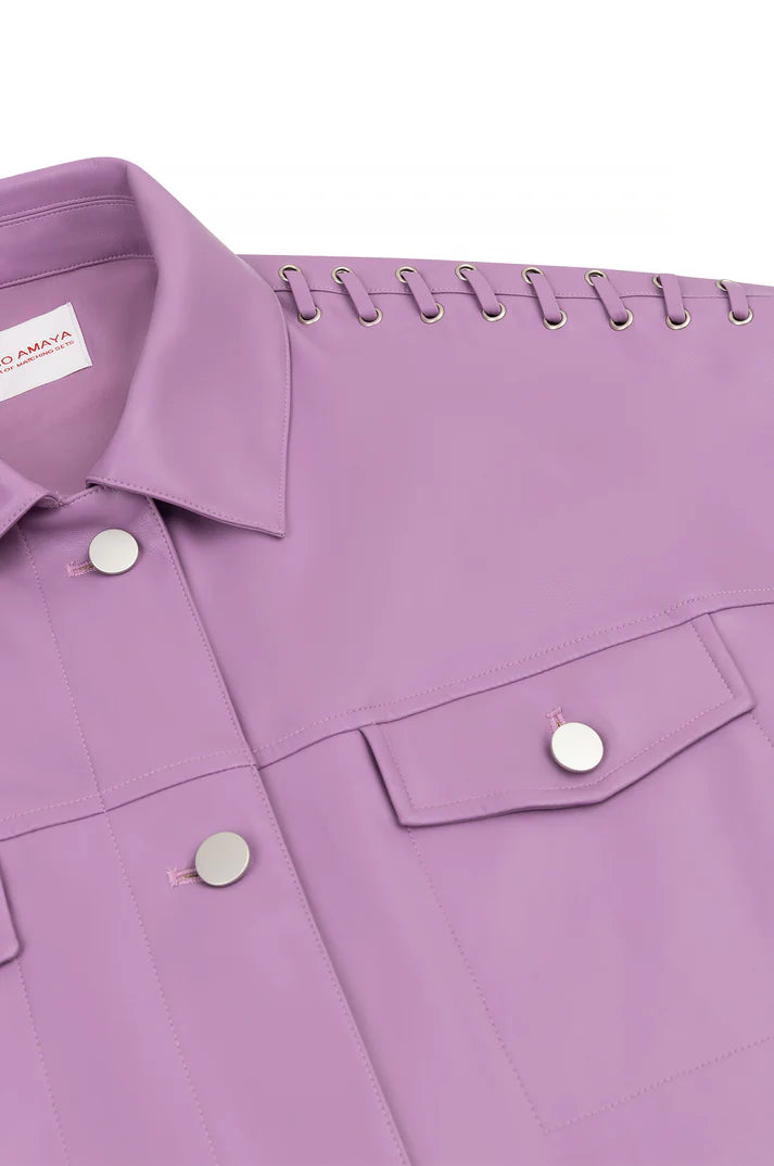 STUDIO AMAYA JAS ELINA JACKET VEGAN LEATHER LILA