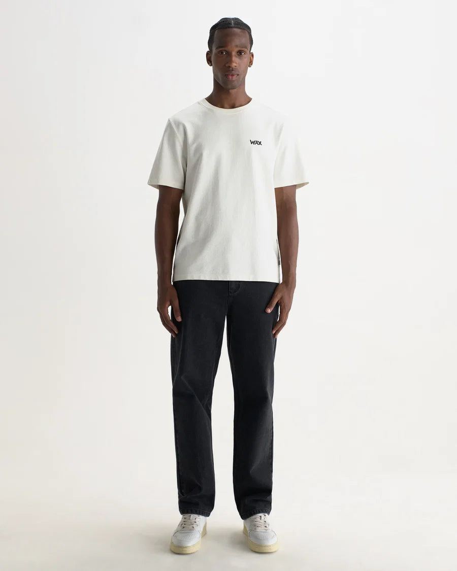 WAX LONDON T-SHIRT DEAN SS TEE PAINTED FLOWER OFF WHITE/BLACK