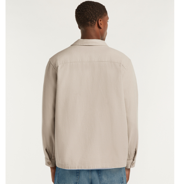 DENHAM OVERHEMD JOEY OVERSHIRT FSC STRUCTURE COTTON IRISH CREAM