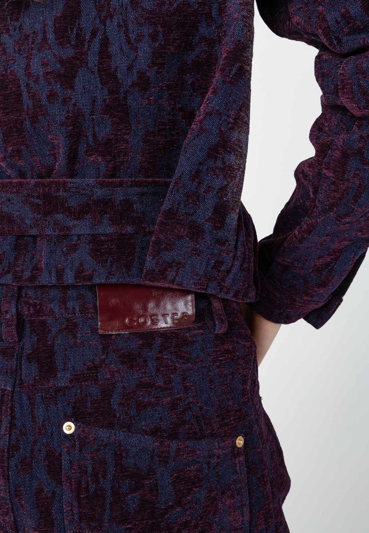 COSTER COPENHAGEN JAS DENIM JACKET DARK BLUE/BORDEAUX