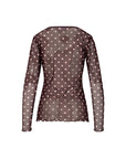 COSTER COPENHAGEN TOP EVE MESH BLOUSE DOT PRINT