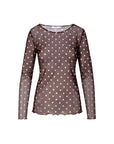 COSTER COPENHAGEN TOP EVE MESH BLOUSE DOT PRINT