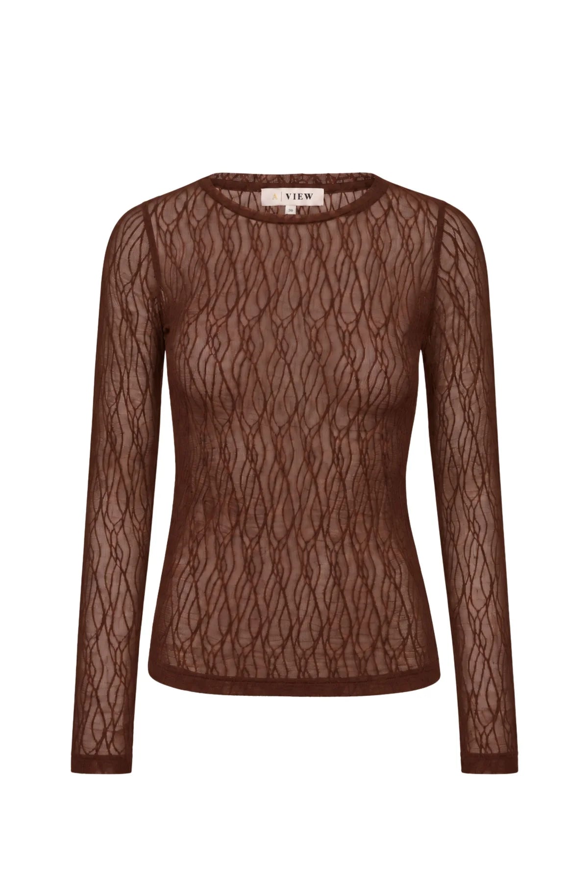 A-VIEW TOP EVALLA BLOUSE DARK BROWN