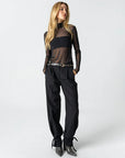 COSTER COPENHAGEN TOP EVE MESH TURTLENECK BLACK