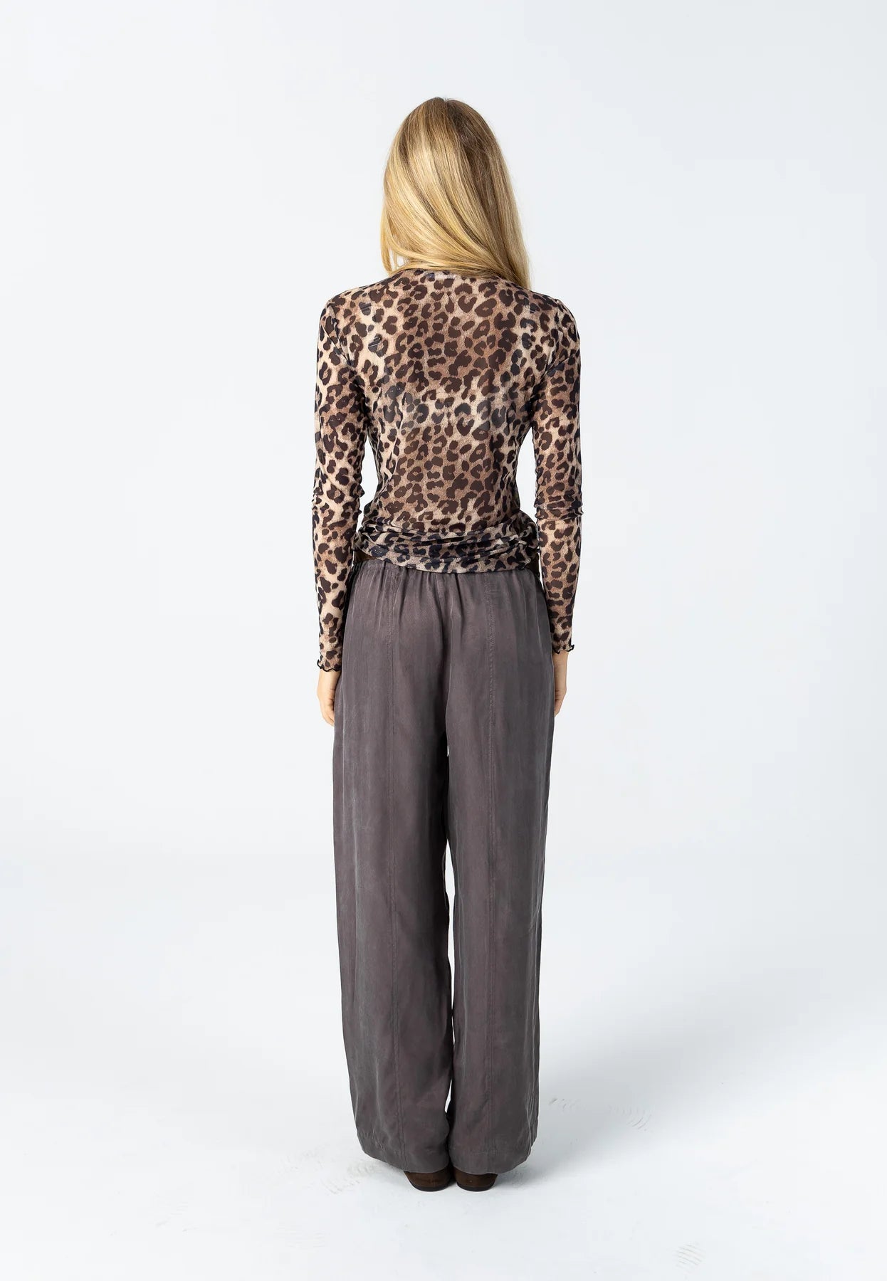 COSTER COPENHAGEN TOP EVE MESH TURTLENECK LEO PRINT