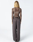 COSTER COPENHAGEN TOP EVE MESH TURTLENECK LEO PRINT