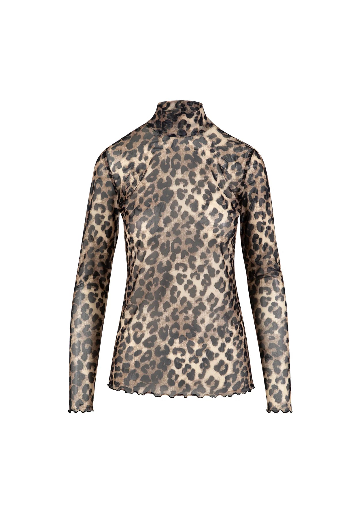 COSTER COPENHAGEN TOP EVE MESH TURTLENECK LEO PRINT