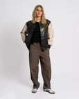 FIFTH HOUSE JACKET JUDE VARSITY BOMBERJACK BLACK/SOFT WHITE