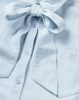 FIFTH HOUSE BLOUSE METTE DENIM MET STRIKDETAIL BEL AIR BLUE