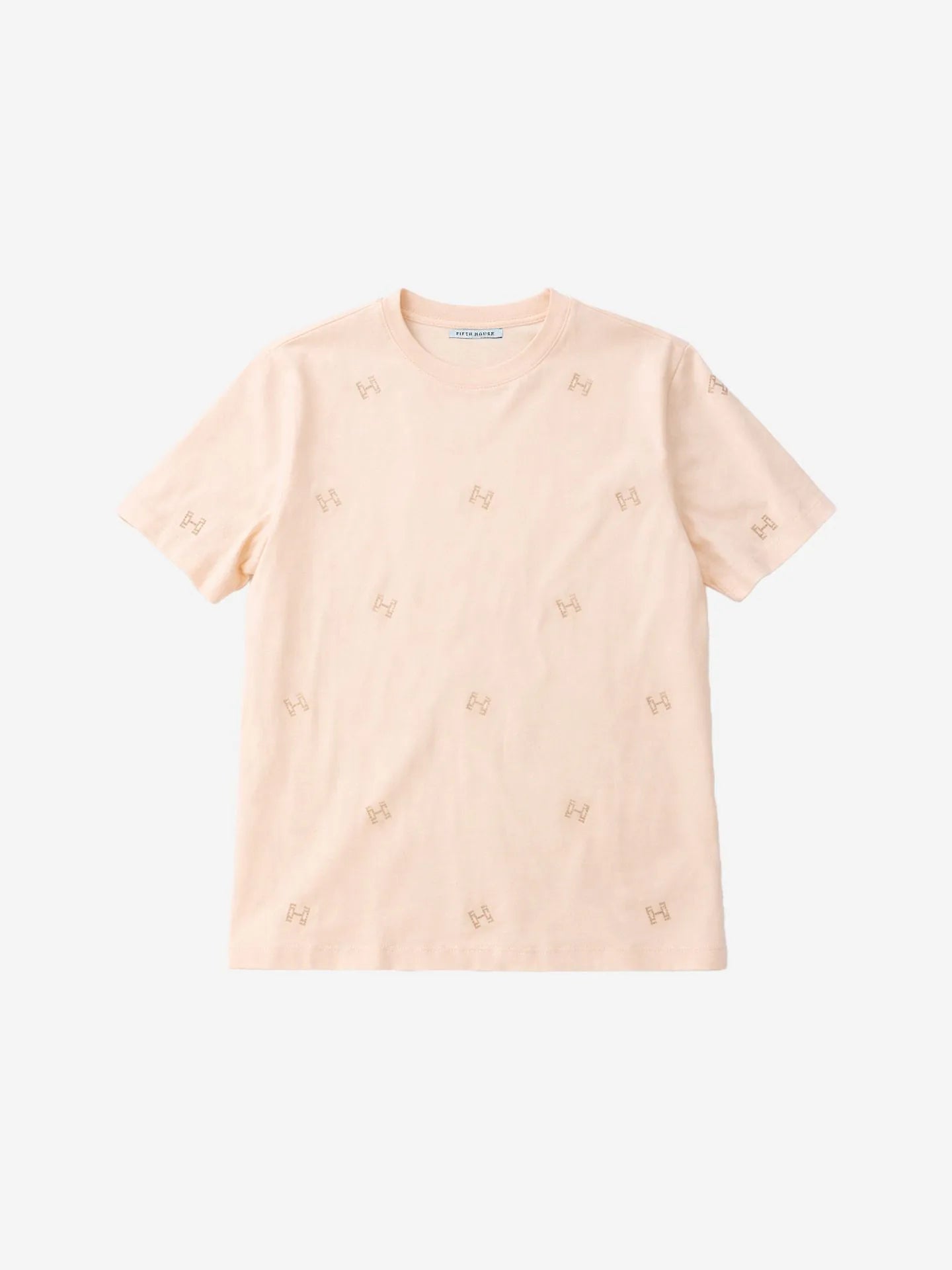 FIFTH HOUSE T-SHIRT MERVE LOGO STUDS PEACH BLUSH