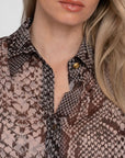 FIFTH HOUSE BLOUSE OLICIA SNAKE HUMMUS