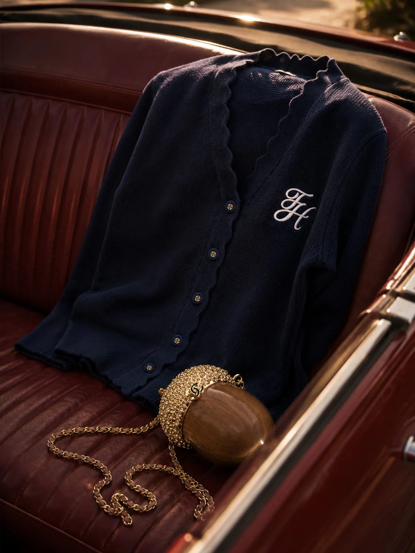 FIFTH HOUSE VEST OBERON CARDIGAN EVENING BLUE
