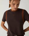 LAAGAM T-SHIRT LUMEA LOGO BROWN