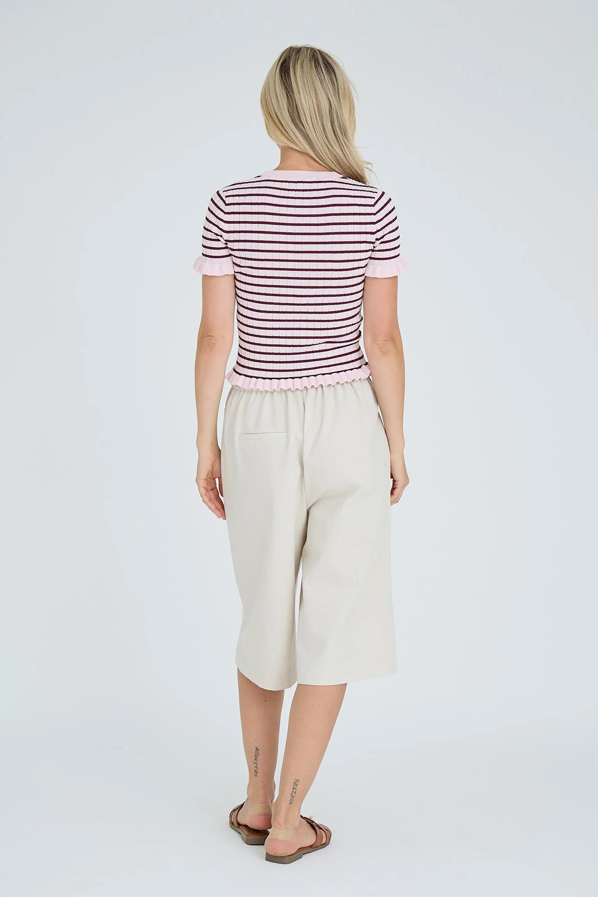 A-VIEW T-SHIRT FABI KNIT TOP BORDEAUX/ROSE